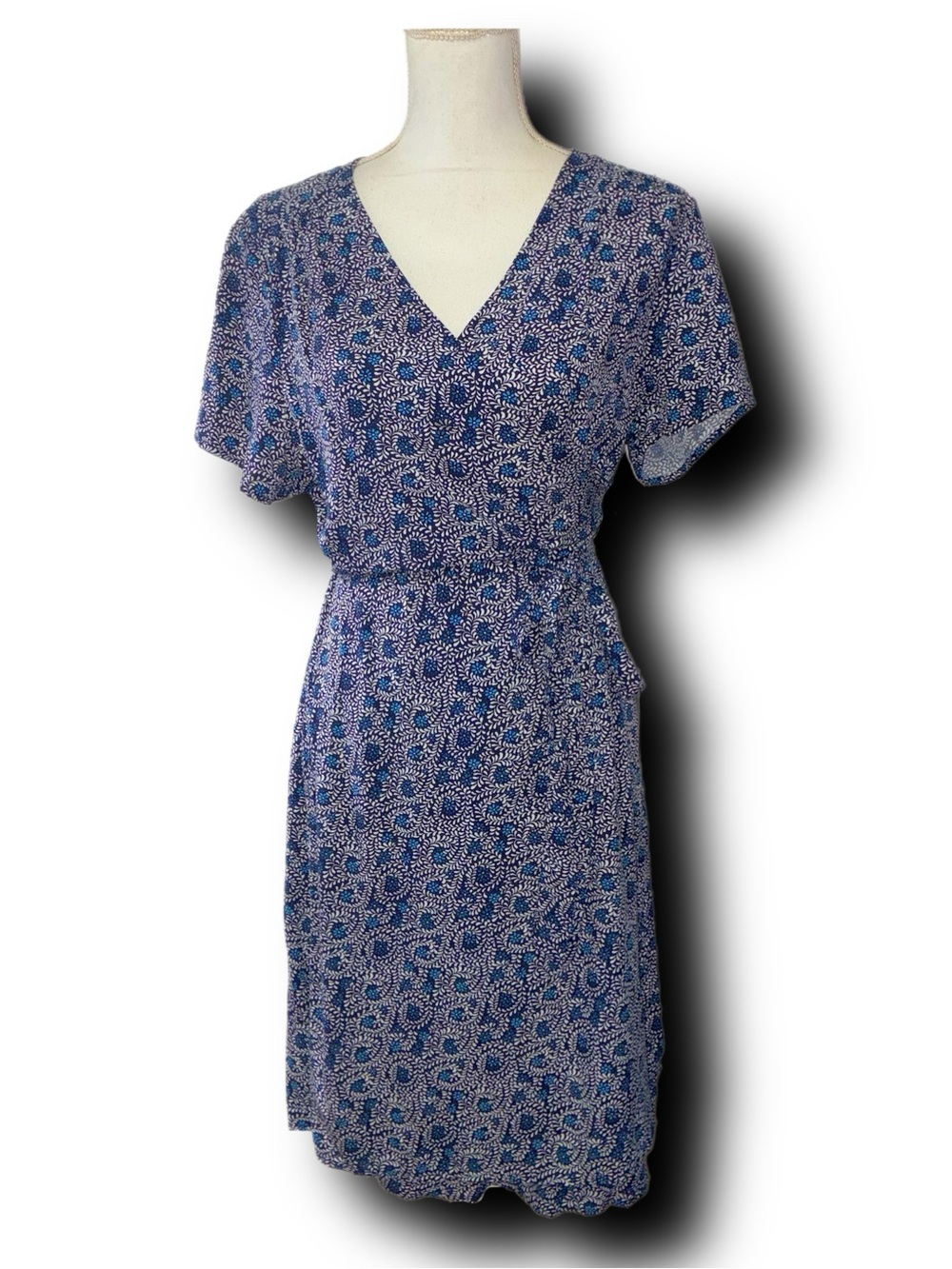 GAP Dainty Daisy Print 90s Style Knee-Length Wrap Dress